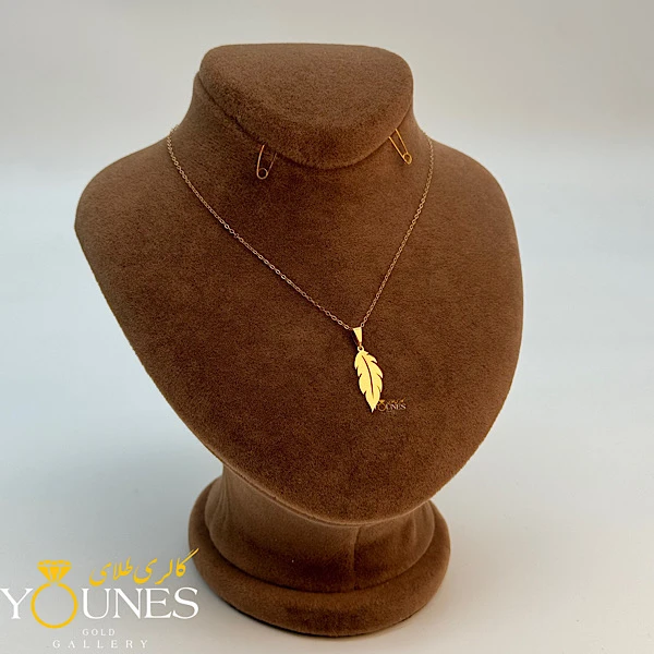 آویز برگ جنگلی طلا لیزری